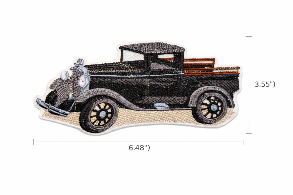 Colección de Camiones Clásicos [Camión Ford Modelo A] [Historia del Automóvil Estadounidense en Bordado] Parche Bordado para Planchar o Coser [6.48" x 3.55"] Hecho en EE. UU.