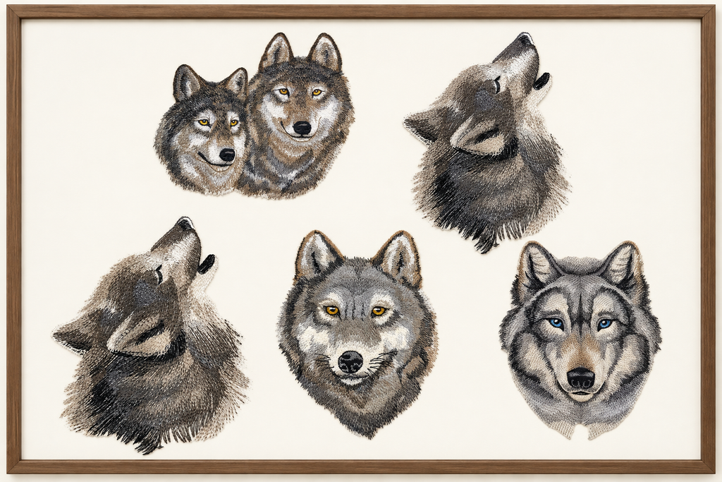 Beyond Vision Animal Striking Wild Wolf Embroidery / [6.8" x 8.9" ] embroidered iron-on patch