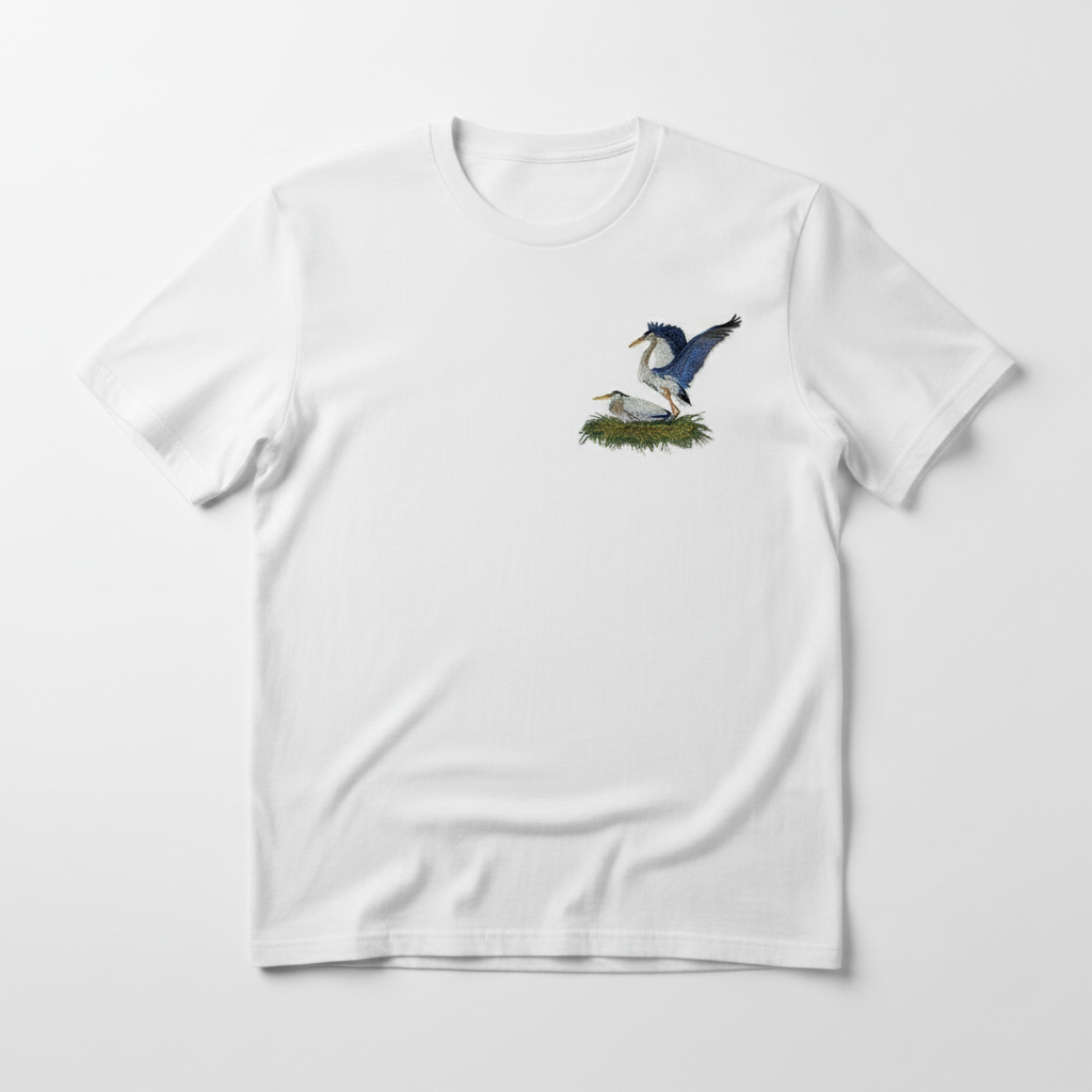 Great Blue Herons Patch on T-Shirt