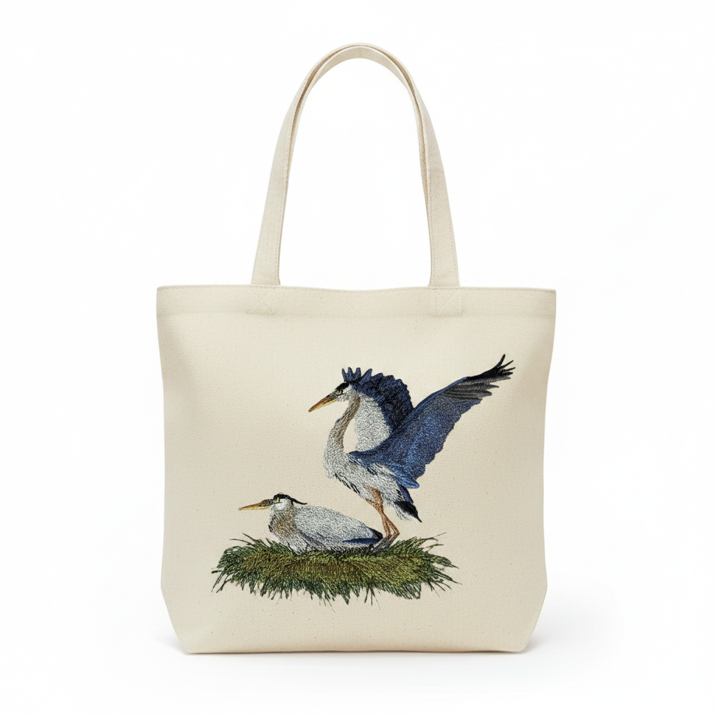 Great Blue Herons Patch on Tote Bag