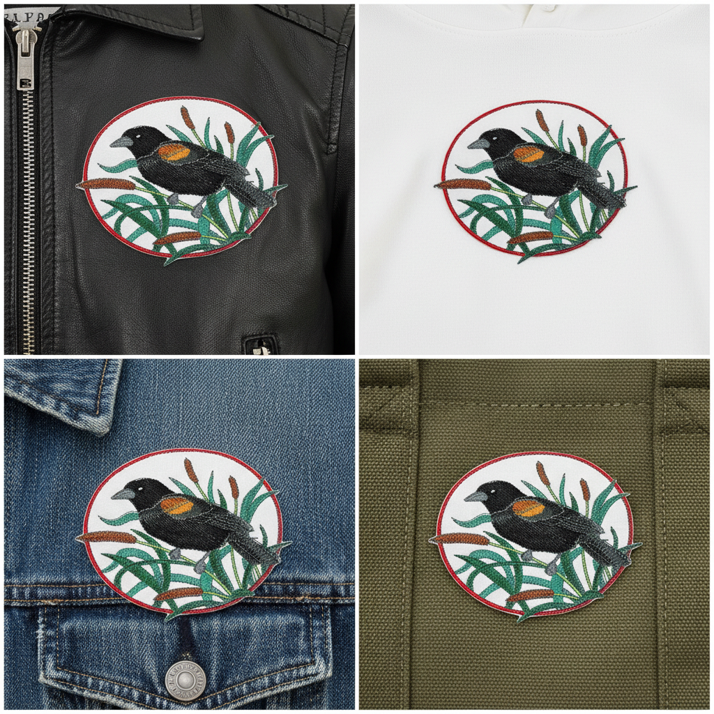 Grid showing patch on different fabrics