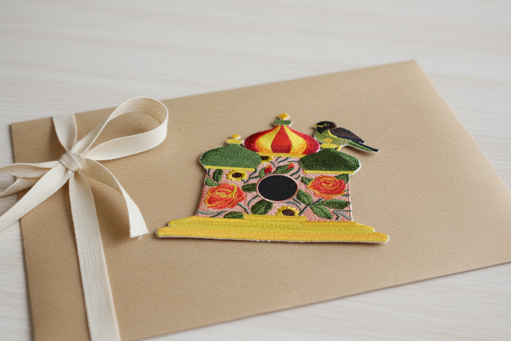 Goldfinch Patch Gift Presentation on Kraft Paper