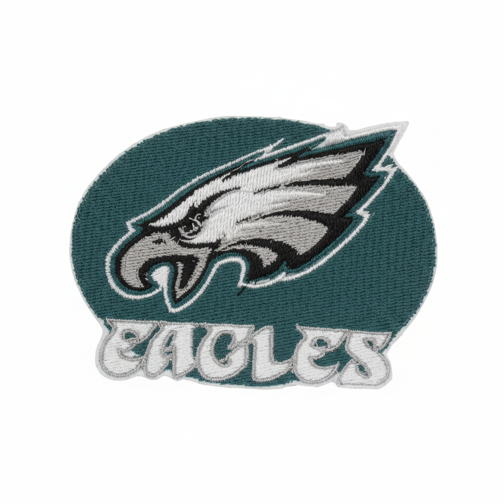 Philadelphia Eagles embroidered oval patch on a white background