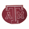 Clean, square product image of a Texas A&M logo embroidered patch