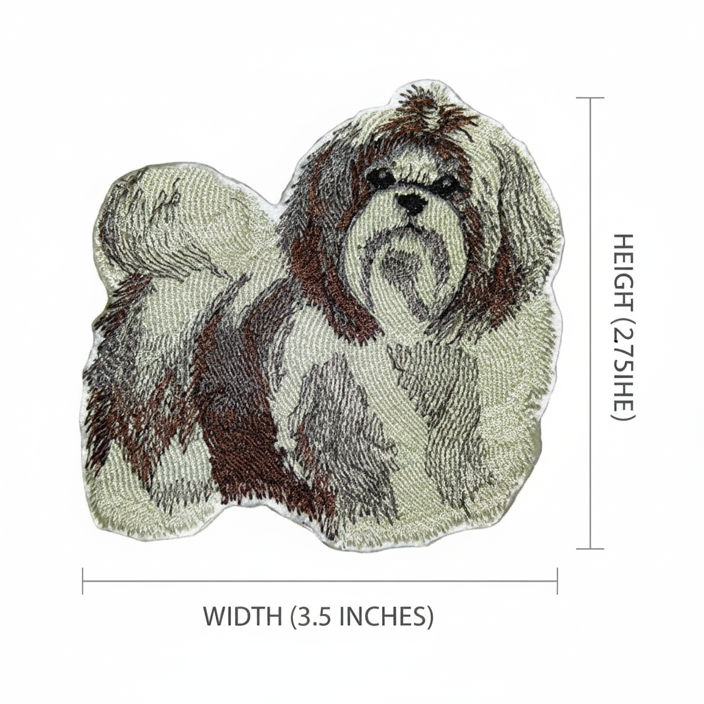 Shih Tzu patch with size reference measuring lines