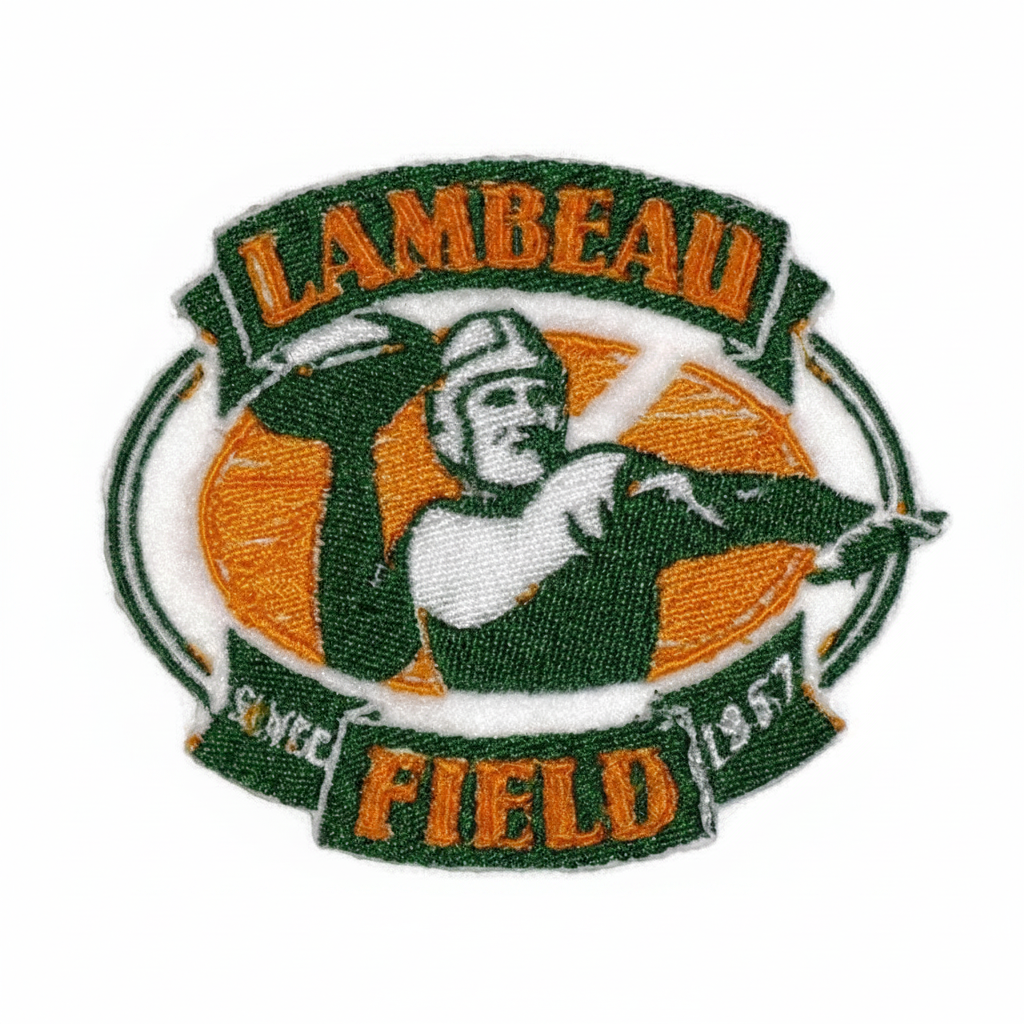 Green Bay Packers Lambeau Field embroidered patch on a white background
