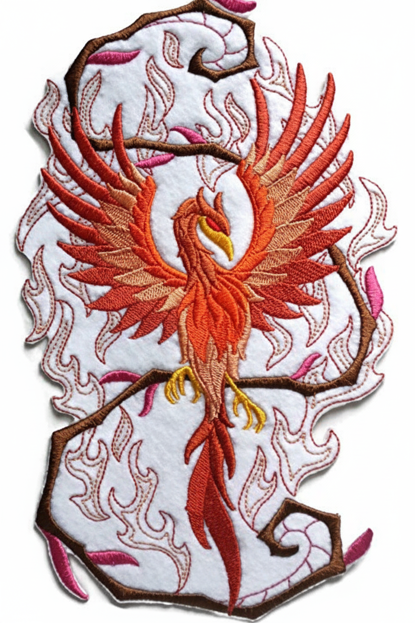 Phoenix in Fantasy Flames embroidered patch - Amazon product photo