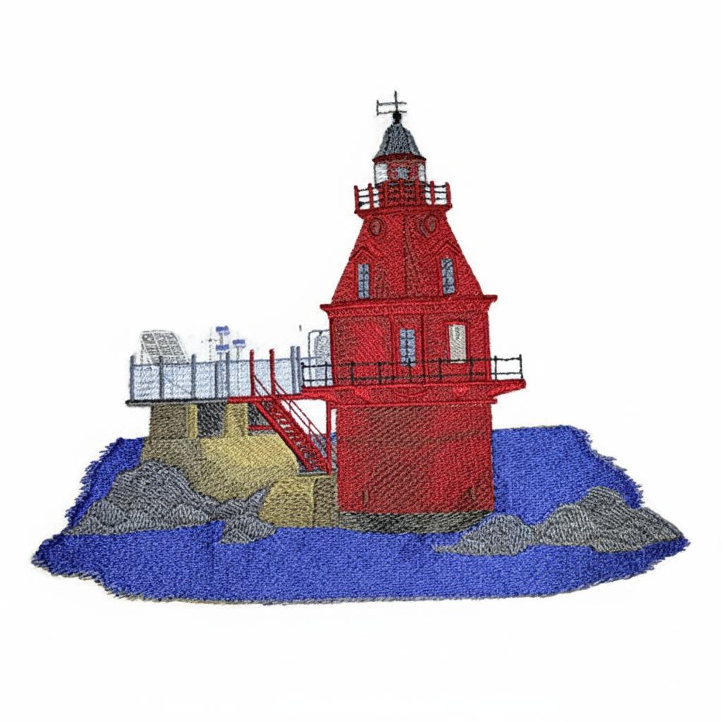 Set of 3 Coastal Nautical Lighthouse 3-Pack Embroidered Patches | Iron-On or Sew-On Appliques for Jackets, Vests & DIY Crafts Component