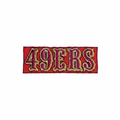 49ERS embroidered wordmark patch on a white background