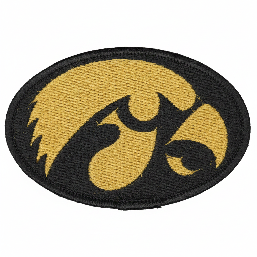 Iowa Hawkeyes Embroidered Patch — Studio White