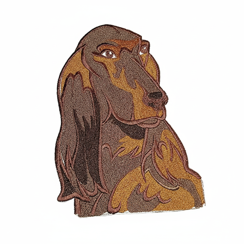 Irish Setter patch on white background - original colors preserved
