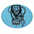 Light blue oval wildcat patch cleanup