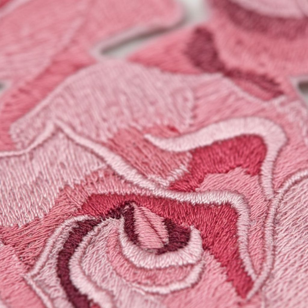 Macro embroidery stitching detail
