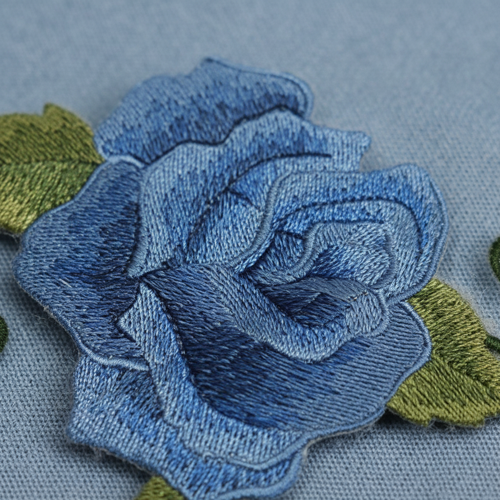 Macro embroidery stitching detail