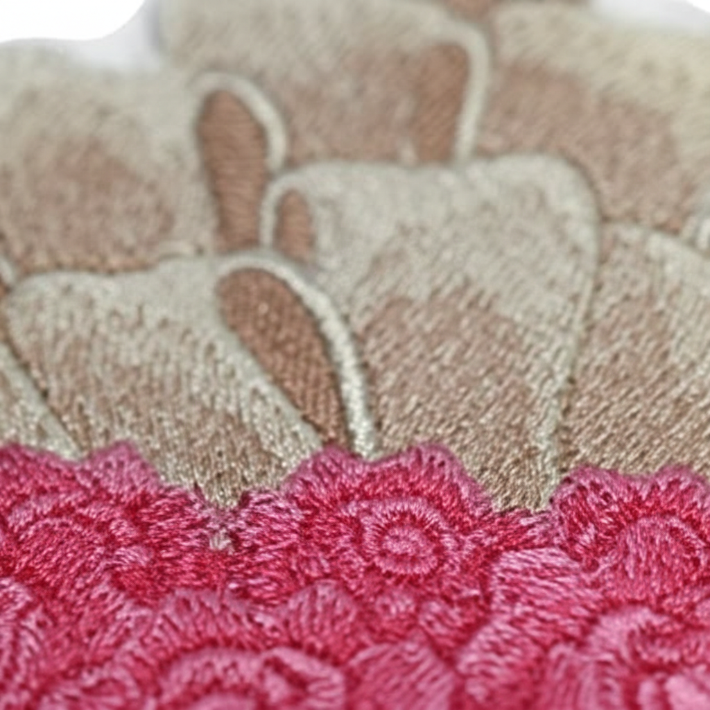 Macro embroidery stitching detail