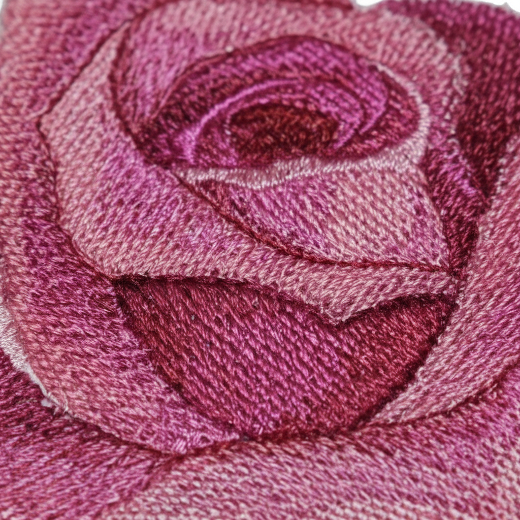 Macro embroidery stitching detail