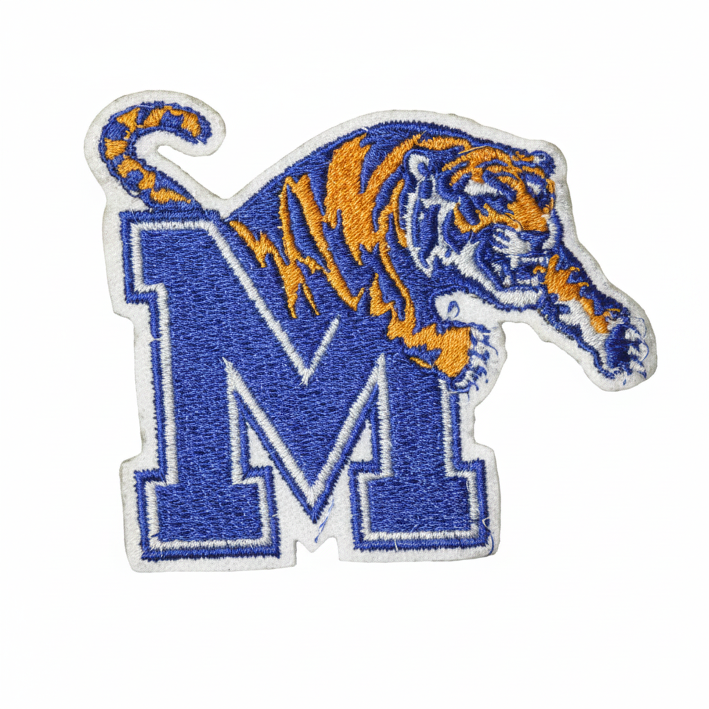Memphis Tigers Embroidered Patch — Studio White