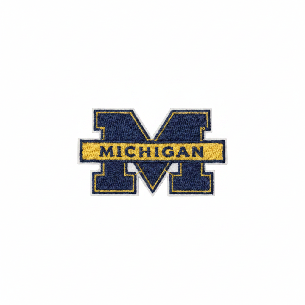 Michigan Wolverines Embroidered Patch — Studio White