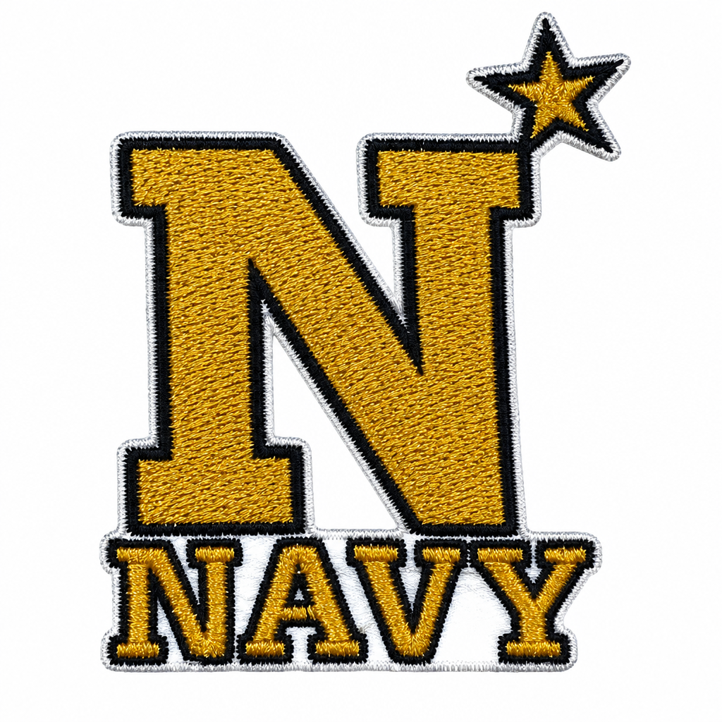 Navy N and star patch cleanup