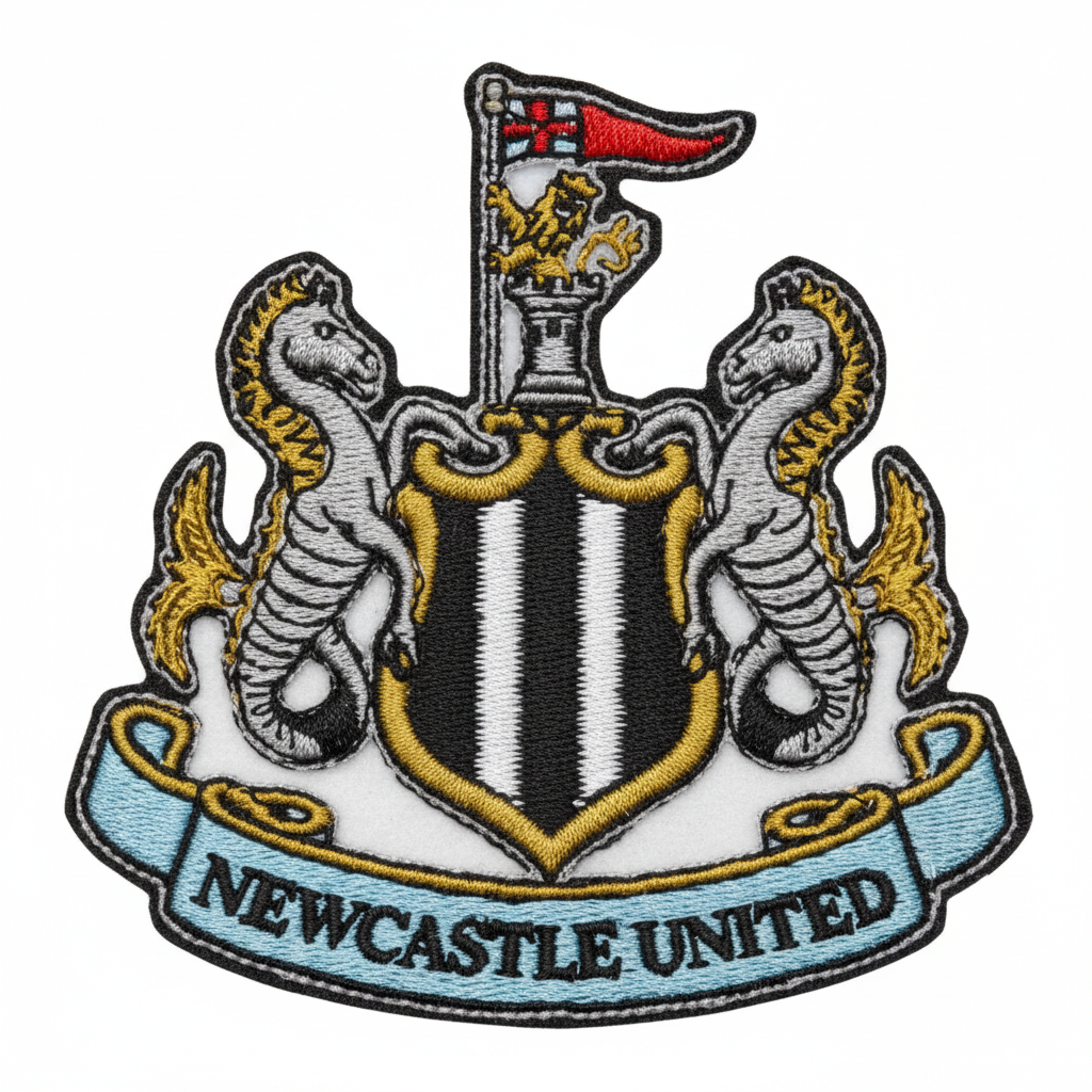Newcastle United Embroidered Patch – White Background