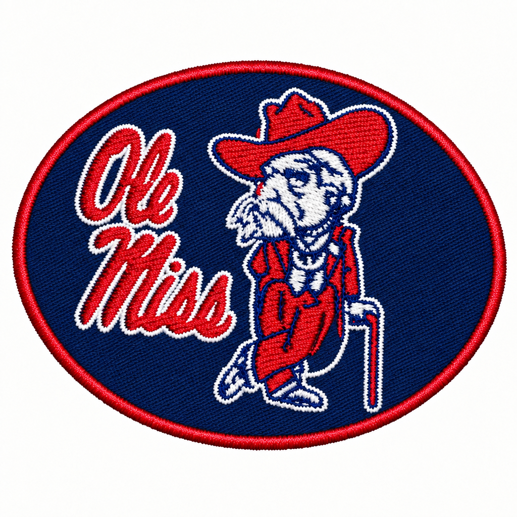 Ole Miss navy background with original outlines