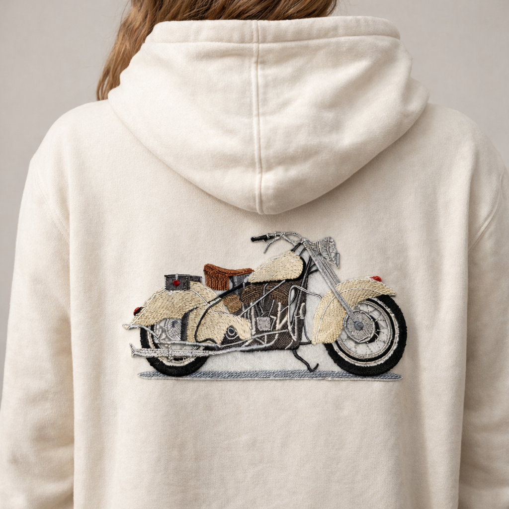 Open Road Classic Motorcycle Embroidered Patch – Vintage American Biker Iron-On or Sew-On Applique, 6.51” x 3.48”, Made in USA