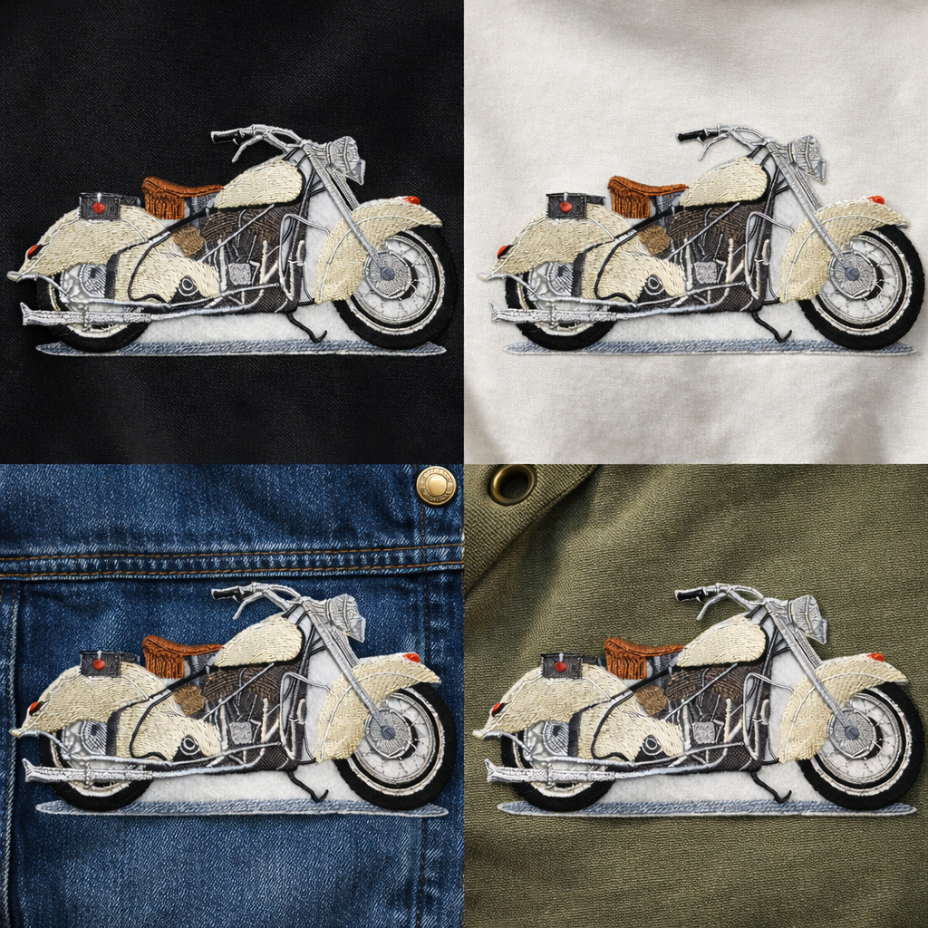 Open Road Classic Motorcycle Embroidered Patch – Vintage American Biker Iron-On or Sew-On Applique, 6.51” x 3.48”, Made in USA