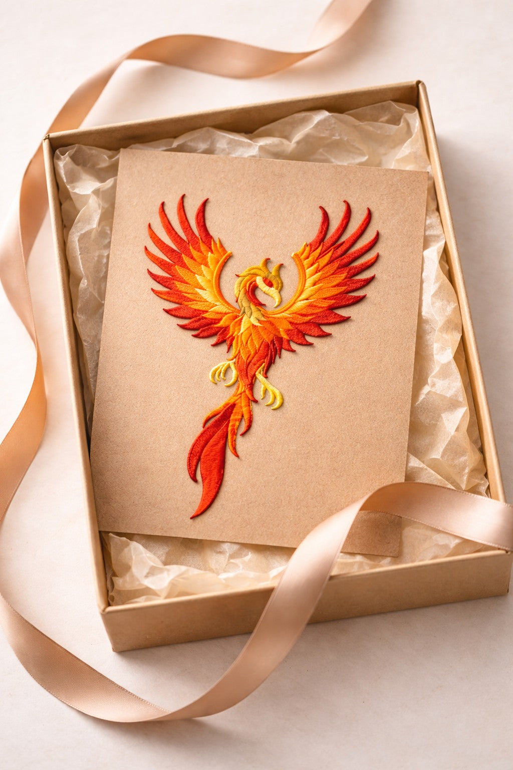 Rising Phoenix Embroidered Patch Large (9.99" x 5.94") in | Iron-On or Sew-On | Mythical Firebird Applique for Jackets, Bags & DIY Fashion