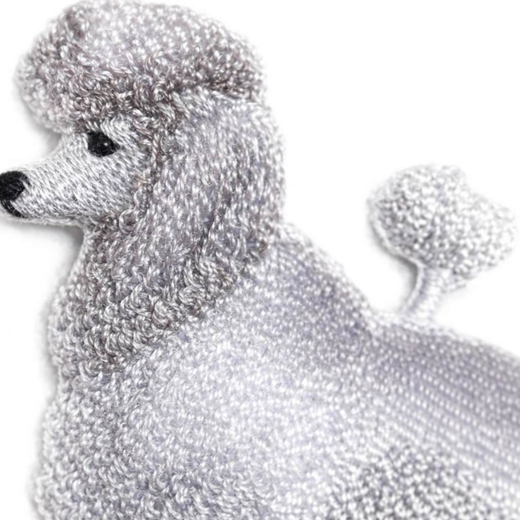 Elegant Poodle Embroidered Patch – Classic Dog Silhouette Iron-On or Sew-On Applique, 5.3” x 4.5”, Made in USA