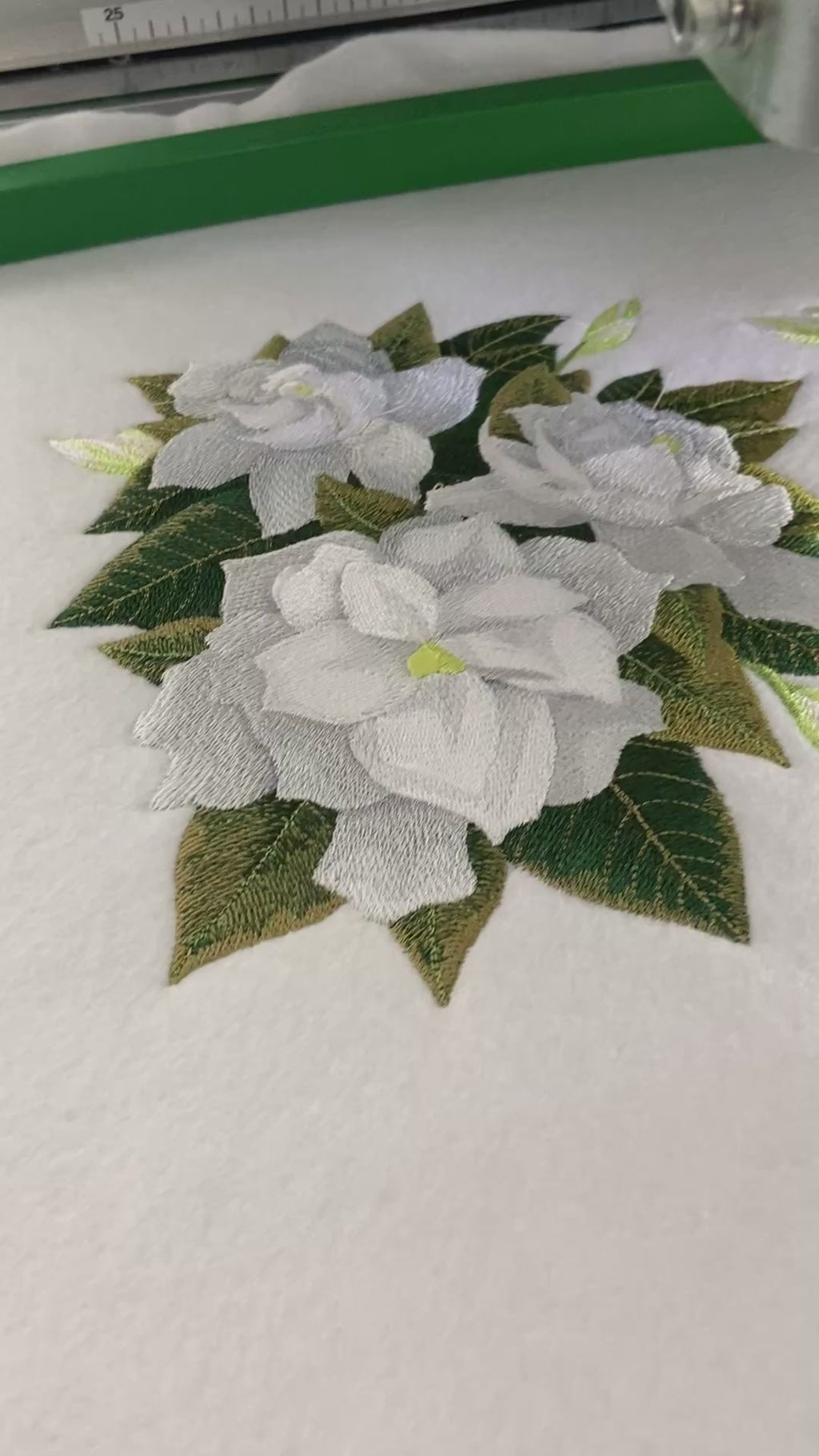 Gardenia Flower Bunch Large Embroidered Patch – 7.1 x 7.8 in