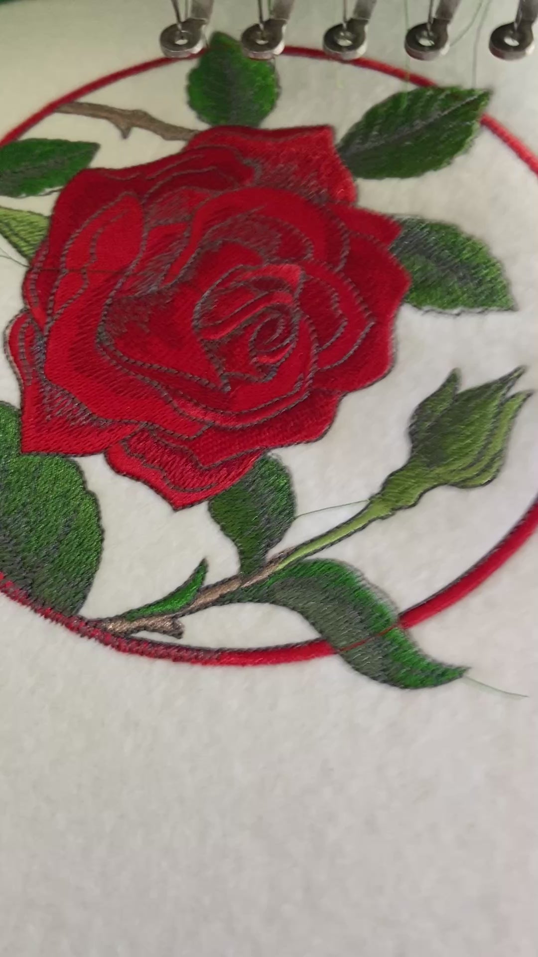 Beyond Vision Rose Flower Circle Embroidered Patch | 5.85" × 5.85" | Iron On or Sew On