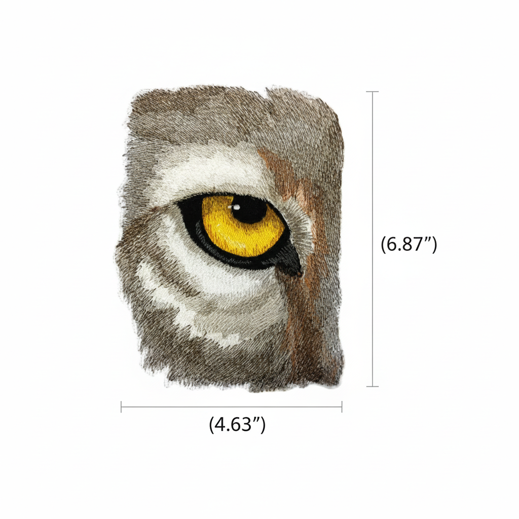 Product photo with size measurements