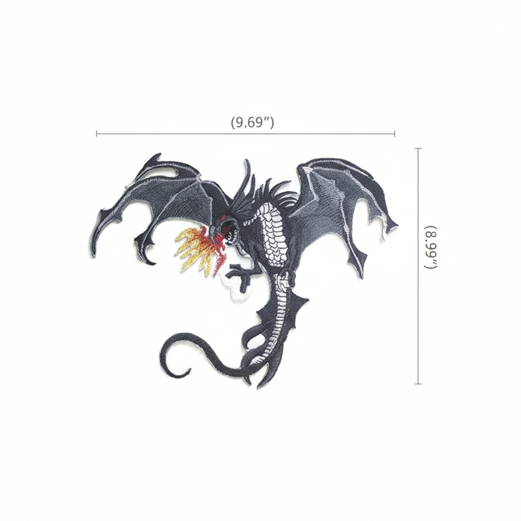 Product photo with size reference guides