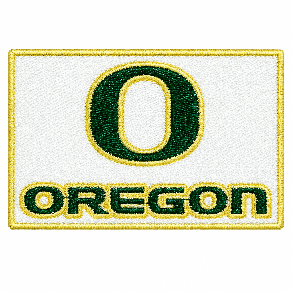 Rectangular Oregon logo patch cleanup
