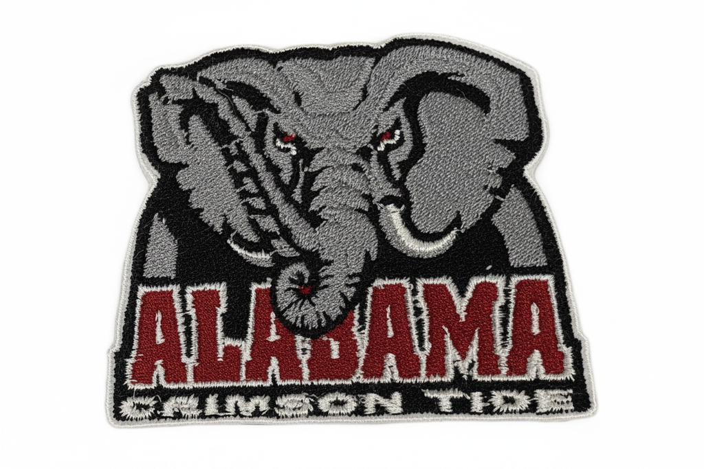 Alabama Crimson Tide Embroidered Patch | Iron-On or Sew-On | College Football Applique for Jackets, Bags & DIY Fashion