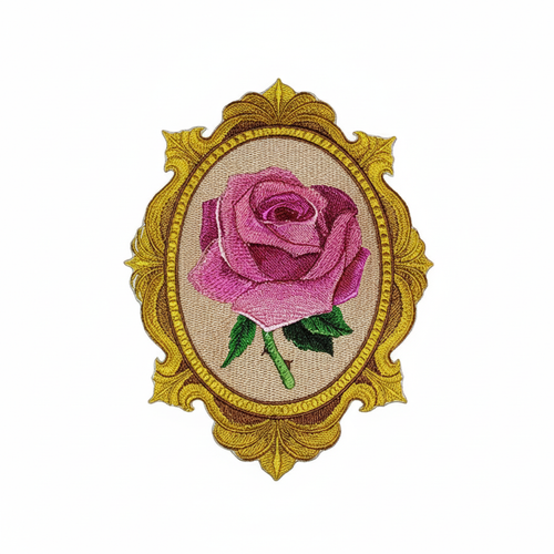 Ultra-high-resolution Victorian framed rose patch product photo