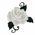 Ultra-high-resolution white rose patch product photo