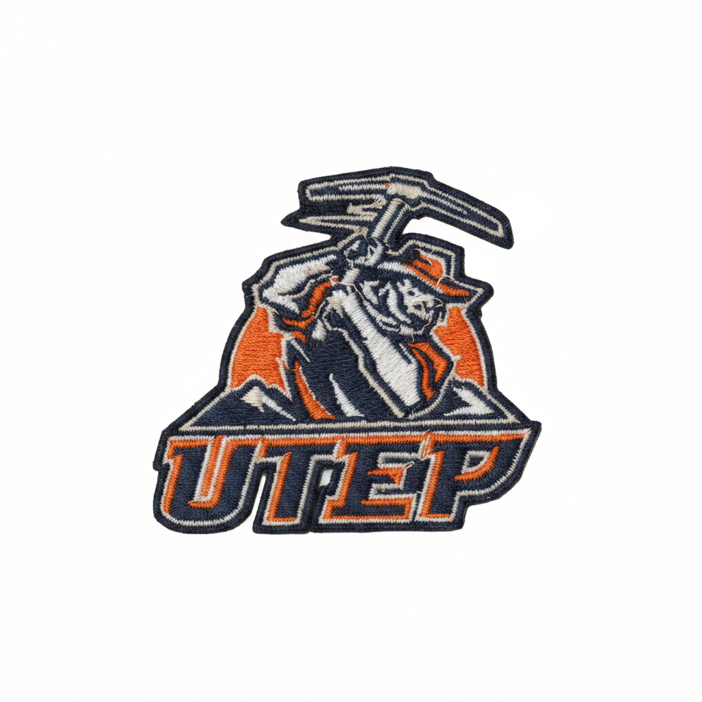 UTEP Miners Embroidered Patch — Studio White
