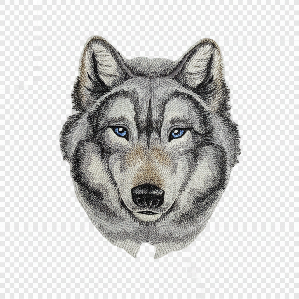 Beyond Vision Animal Striking Wild Wolf Embroidery / [6.8" x 8.9" ] embroidered iron-on patch