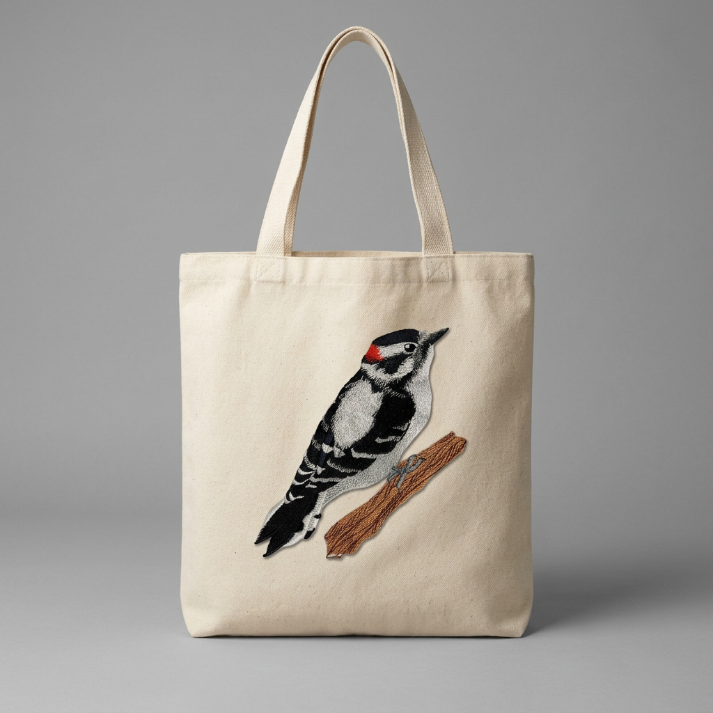 Woodpecker on a canvas tote bag
