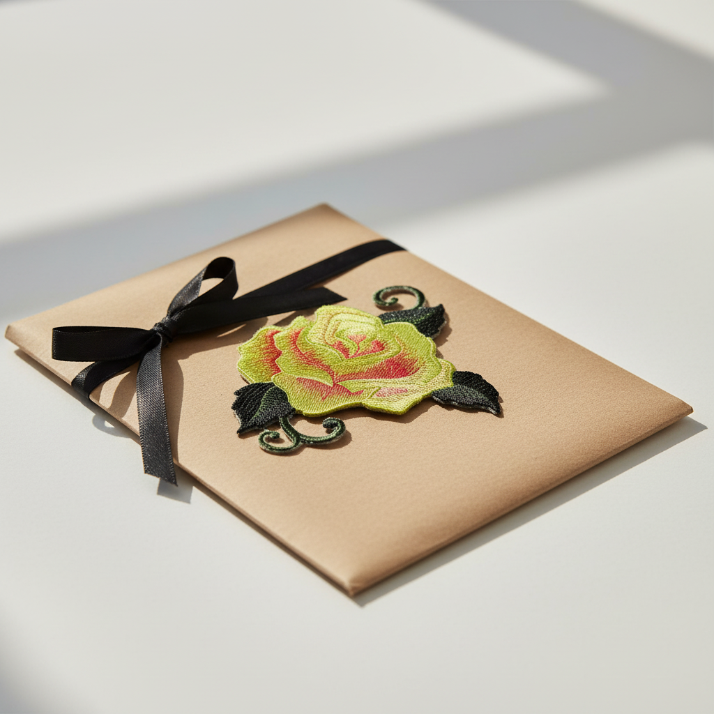Yellow-green rose patch gift presentation